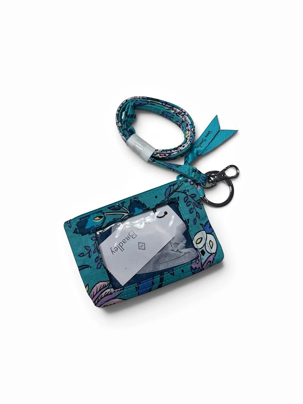 Vera Bradley Zip ID & Lanyard Floral Blue & Pink NWT